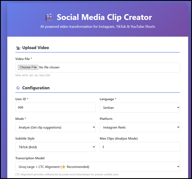 Social Media Clip Creator
